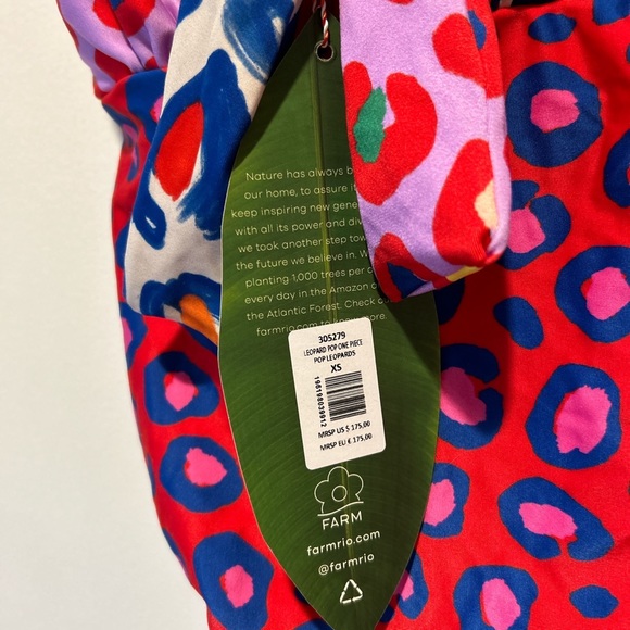 Farm Rio Multicolored Leopard Pop Cut Out One Piece Swimsuit - Picture 3 of 3